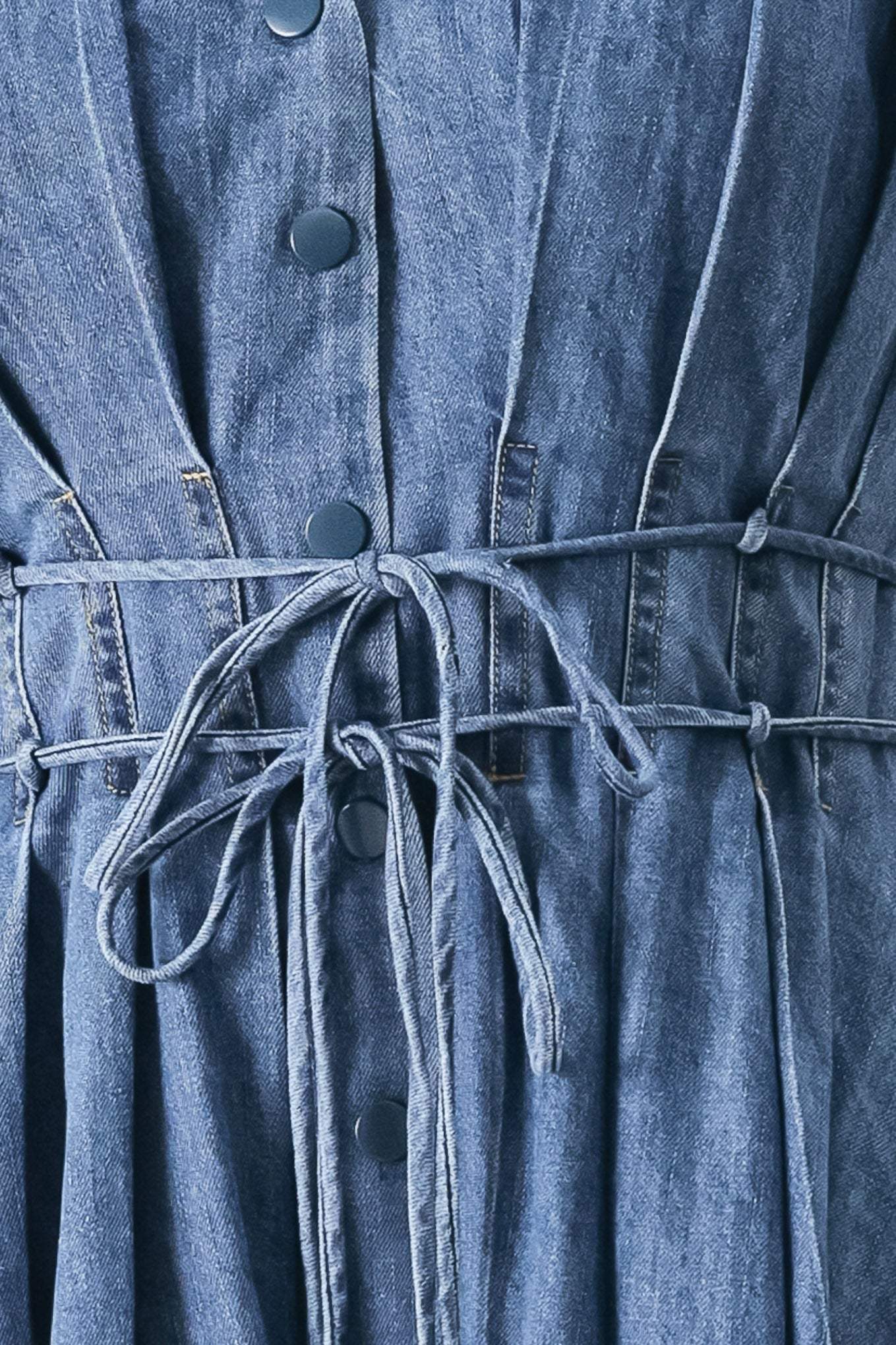MIDNIGHT FLOW DENIM MIDI DRESS - Flying Tomato - Flyclothing LLC