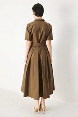 DESERT ICON WOVEN MIDI SHIRT DRESS - Flying Tomato - Flyclothing LLC