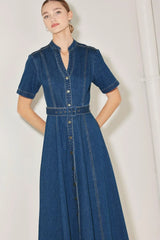 SATURN STREET DENIM MIDI DRESS - Flying Tomato - Flyclothing LLC