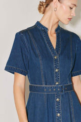 SATURN STREET DENIM MIDI DRESS - Flying Tomato - Flyclothing LLC