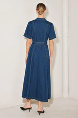 SATURN STREET DENIM MIDI DRESS - Flying Tomato - Flyclothing LLC