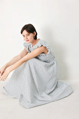 WHISPER STRIPE WOVEN MIDI DRESS - Flying Tomato - Flyclothing LLC
