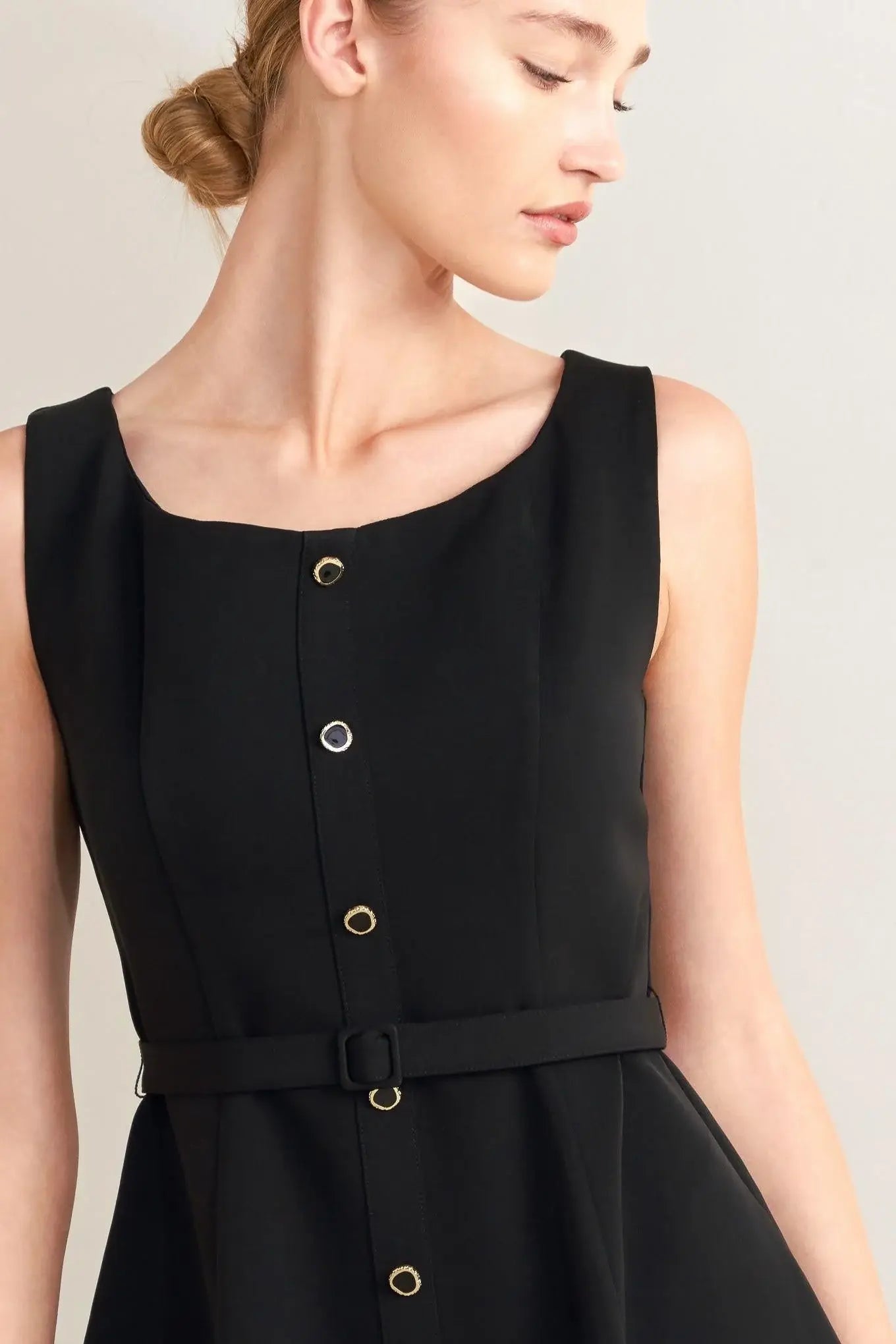 PARIS AFTER DARK WOVEN MIDI DRESS - Flying Tomato - Flyclothing LLC