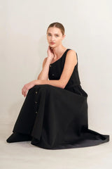 PARIS AFTER DARK WOVEN MIDI DRESS - Flying Tomato - Flyclothing LLC