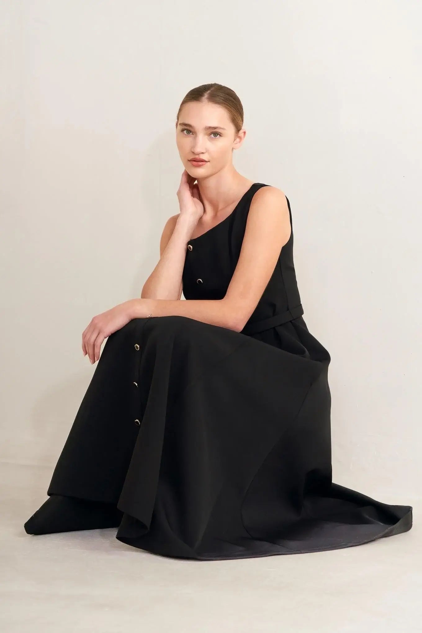 PARIS AFTER DARK WOVEN MIDI DRESS - Flying Tomato - Flyclothing LLC