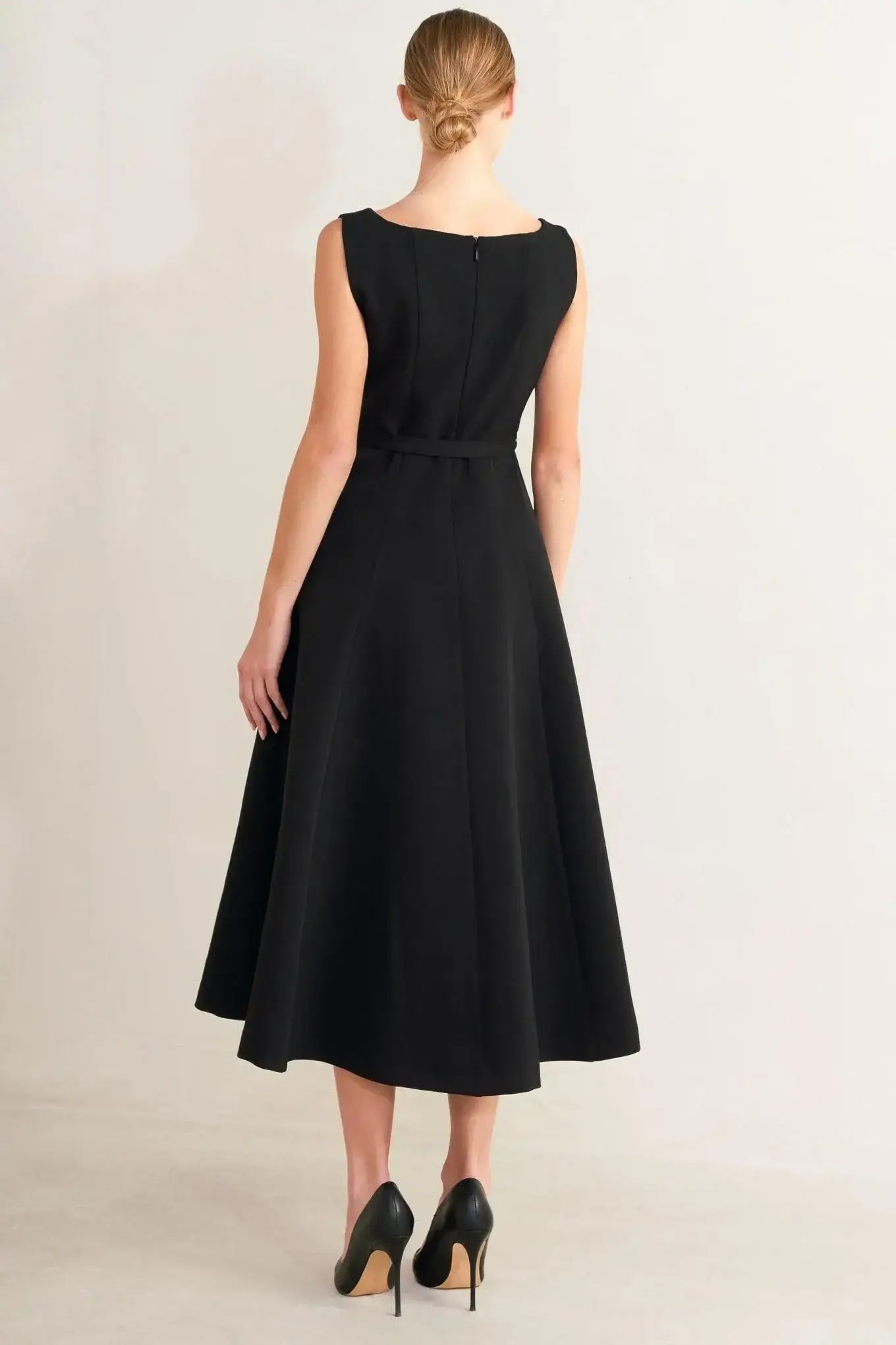 PARIS AFTER DARK WOVEN MIDI DRESS - Flying Tomato - Flyclothing LLC