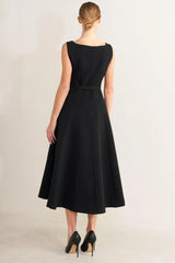 PARIS AFTER DARK WOVEN MIDI DRESS - Flying Tomato - Flyclothing LLC
