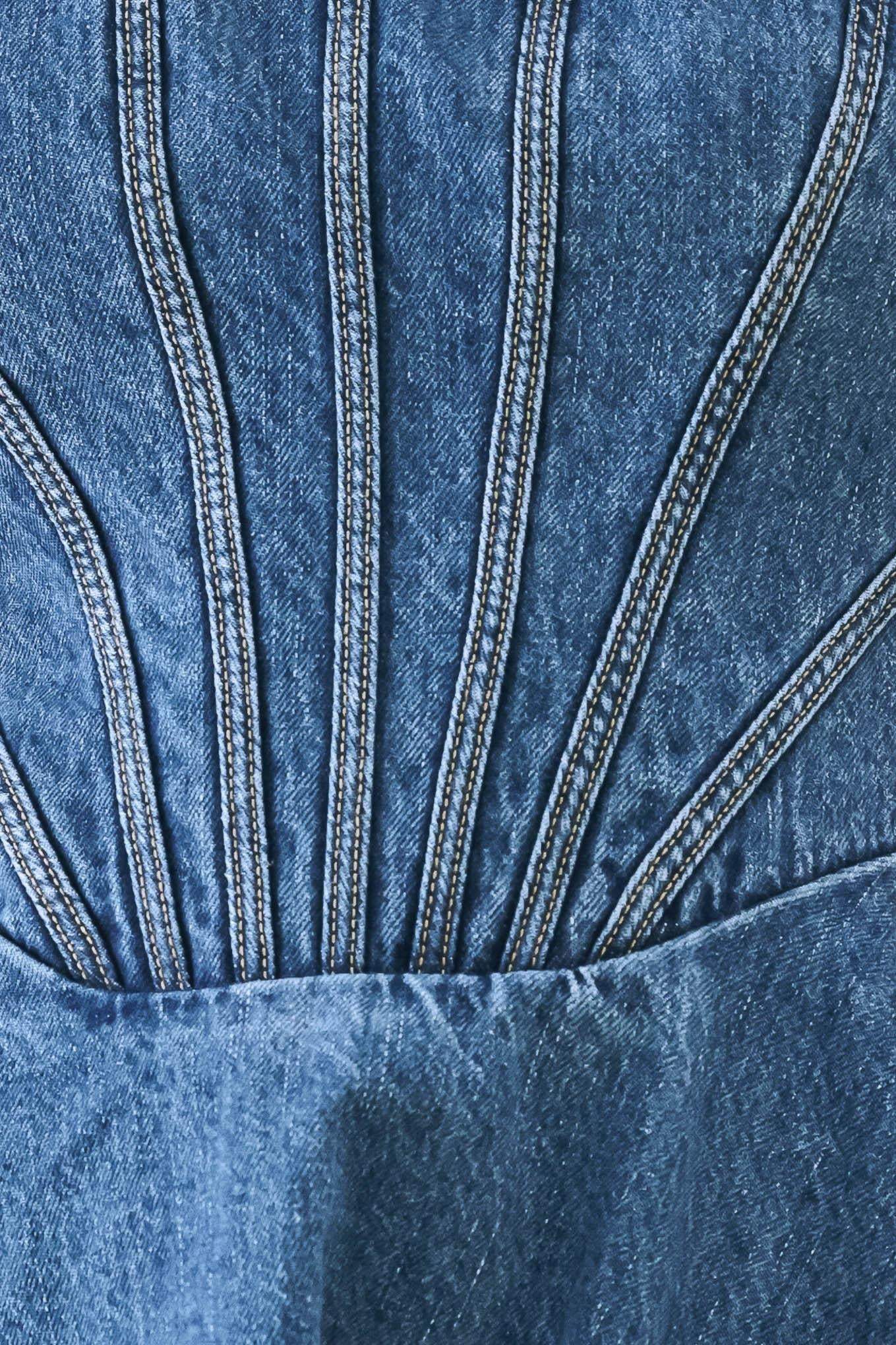 VINTAGE SHAPE DENIM MINI DRESS - Flying Tomato - Flyclothing LLC