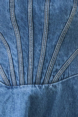 VINTAGE SHAPE DENIM MINI DRESS - Flying Tomato - Flyclothing LLC