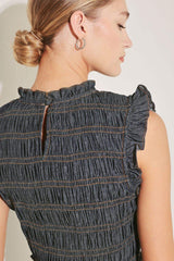 ROMANTIC REVERIE DENIM MIDI DRESS - Flying Tomato - Flyclothing LLC