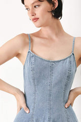 CLOUD NINETTE DENIM MIDI DRESS - Flying Tomato - Flyclothing LLC