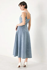 CLOUD NINETTE DENIM MIDI DRESS - Flying Tomato - Flyclothing LLC