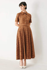 TIMELESS LOVE WOVEN EYELET MIDI DRESS - Flying Tomato - Flyclothing LLC