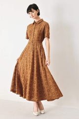 TIMELESS LOVE WOVEN EYELET MIDI DRESS - Flying Tomato - Flyclothing LLC