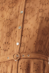 TIMELESS LOVE WOVEN EYELET MIDI DRESS - Flying Tomato - Flyclothing LLC