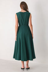 HAZELNUT BALLET WOVEN MIDI DRESS