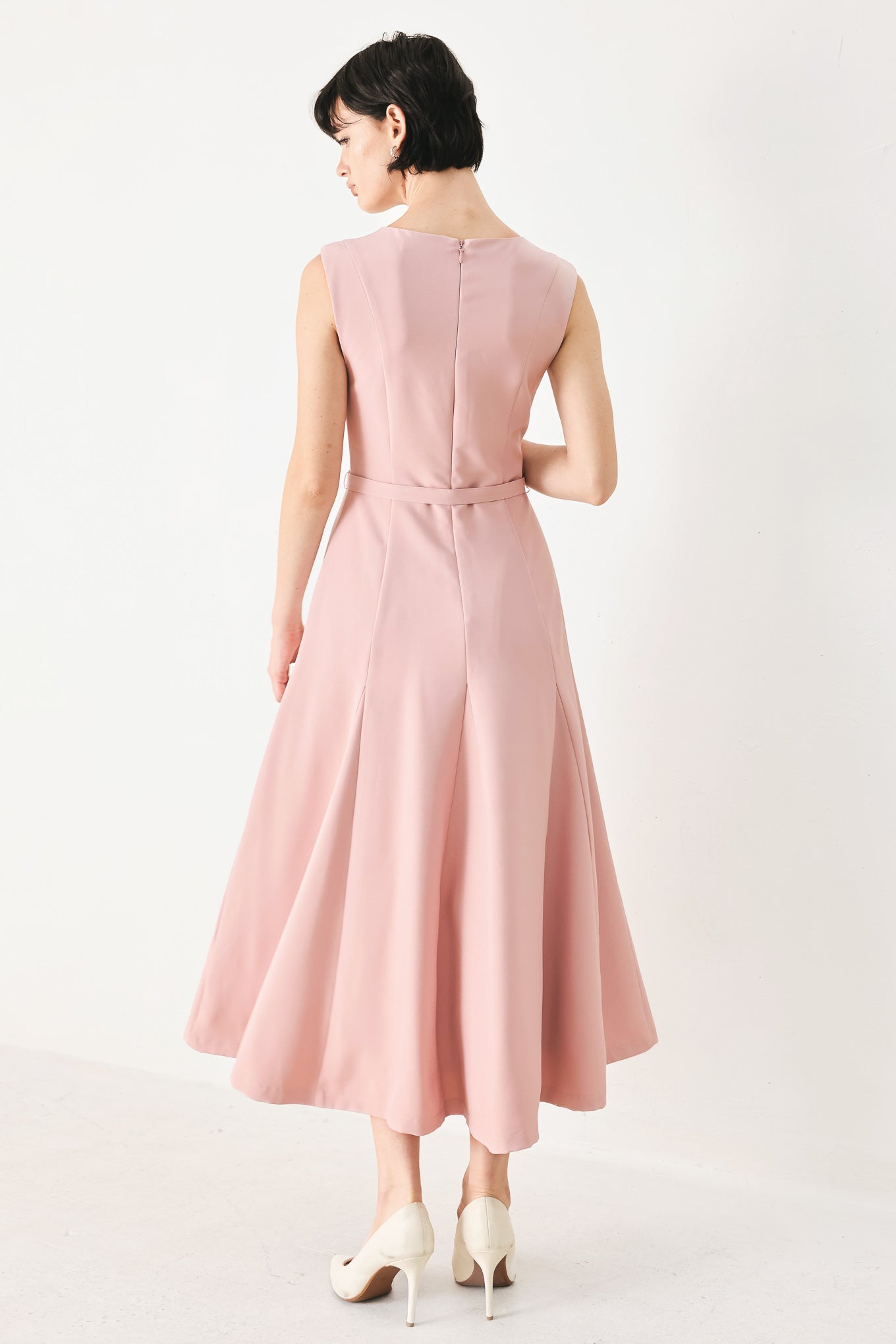 CALM AFTERGLOW BLUSH WOVEN MIDI DRESS - Flying Tomato - Flyclothing LLC