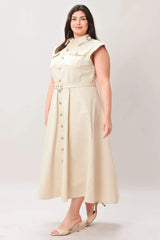 NEUTRAL COMMAND WOVEN SHIRT DRESS - Flying Tomato - Flyclothing LLC