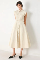 NEUTRAL COMMAND WOVEN SHIRT DRESS - Flying Tomato - Flyclothing LLC