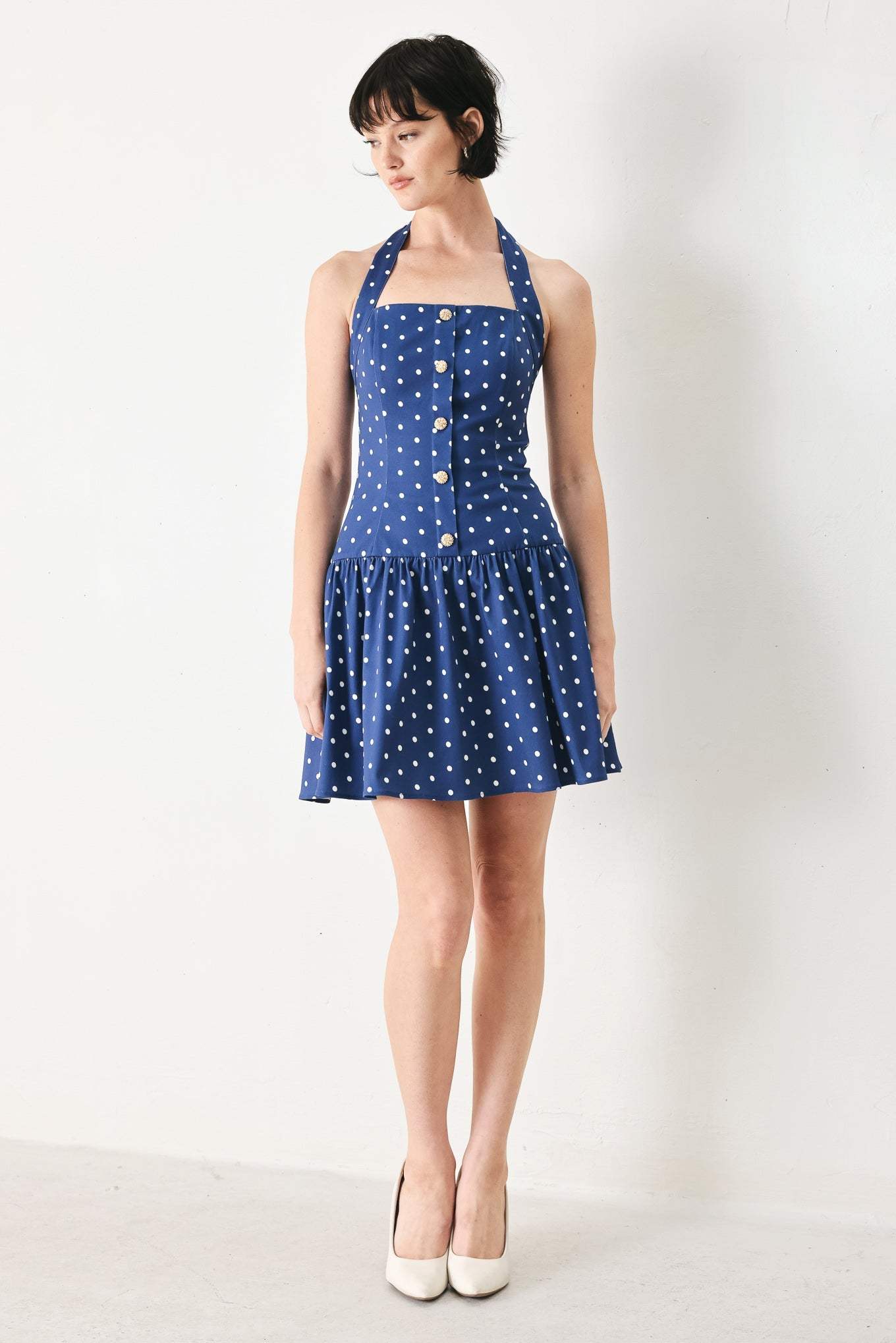DOTS & DREAMS WOVEN MINI DRESS - Flying Tomato - Flyclothing LLC