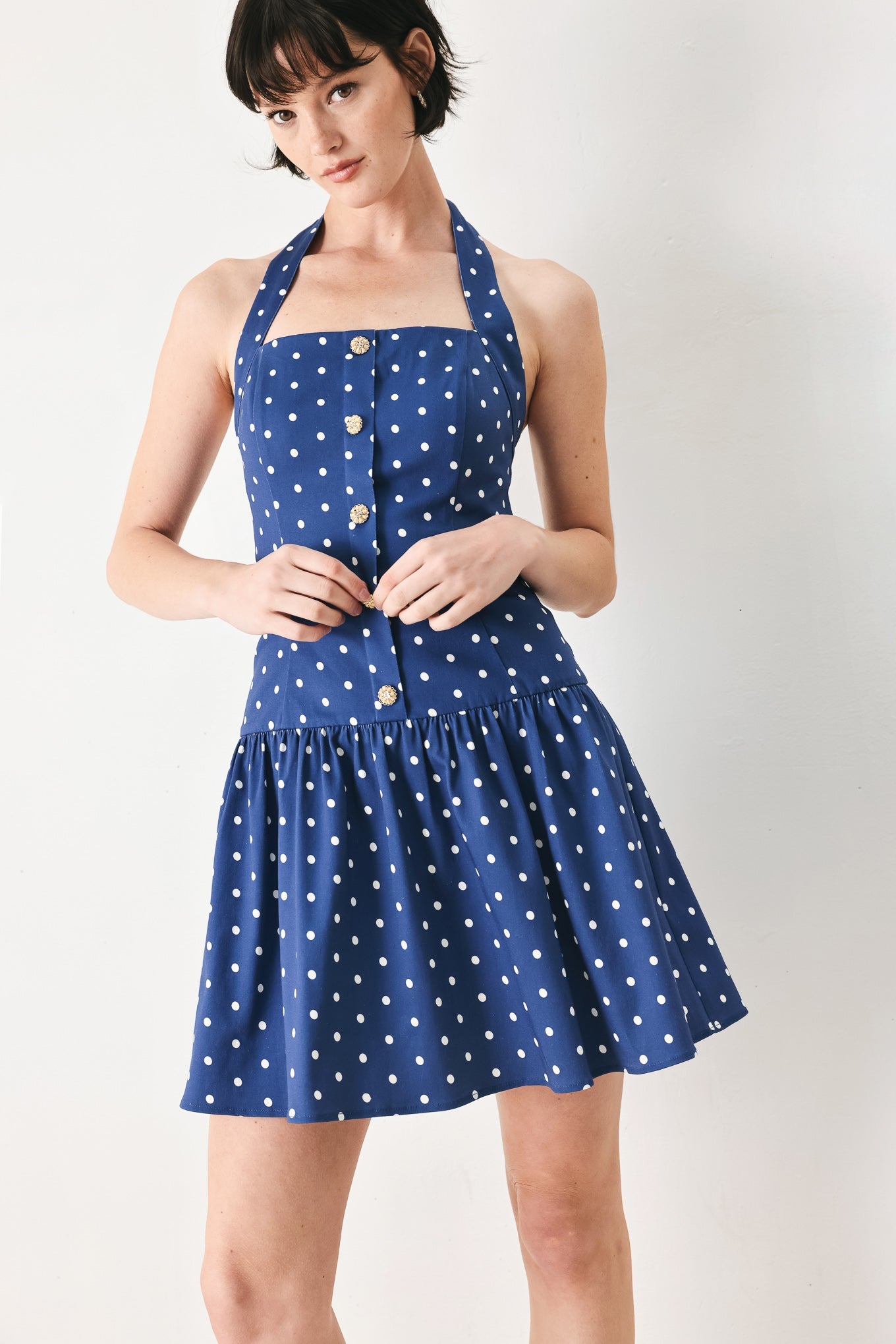 DOTS & DREAMS WOVEN MINI DRESS - Flying Tomato - Flyclothing LLC