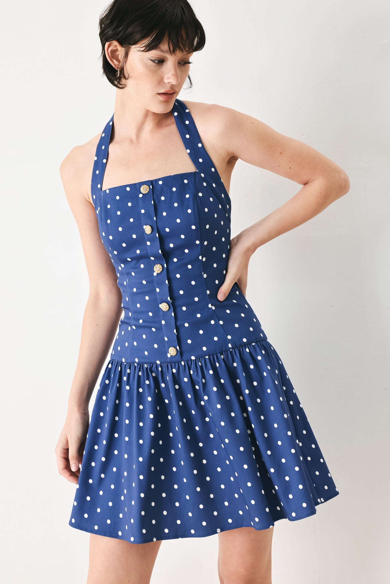 DOTS & DREAMS WOVEN MINI DRESS - Flying Tomato - Flyclothing LLC