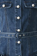 BABY BLUE LOVE DENIM MINI DRESS - Flying Tomato - Flyclothing LLC