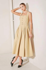 SAHARA GRACE WOVEN MIDI DRESS - Flying Tomato - Flyclothing LLC