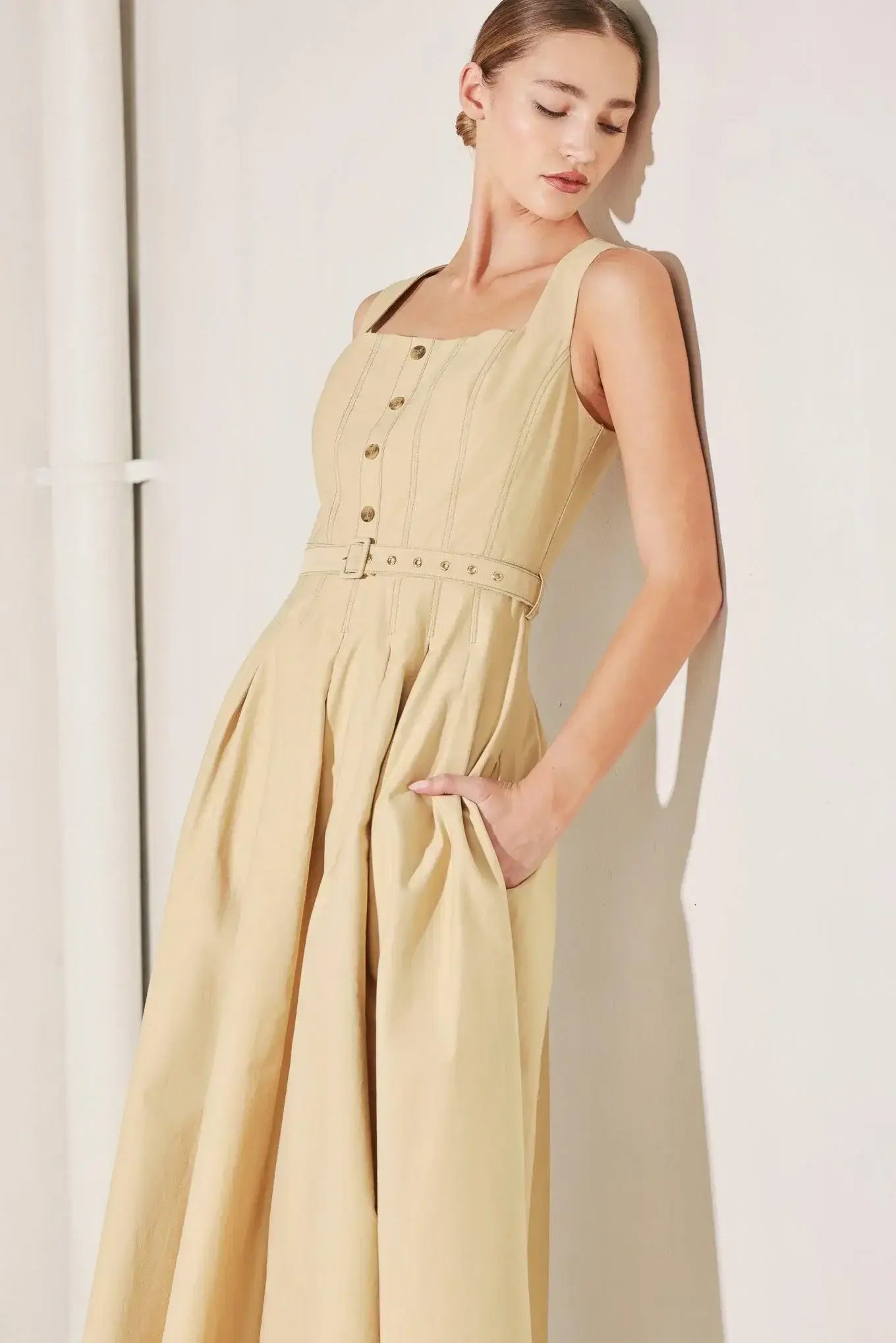 SAHARA GRACE WOVEN MIDI DRESS - Flying Tomato - Flyclothing LLC