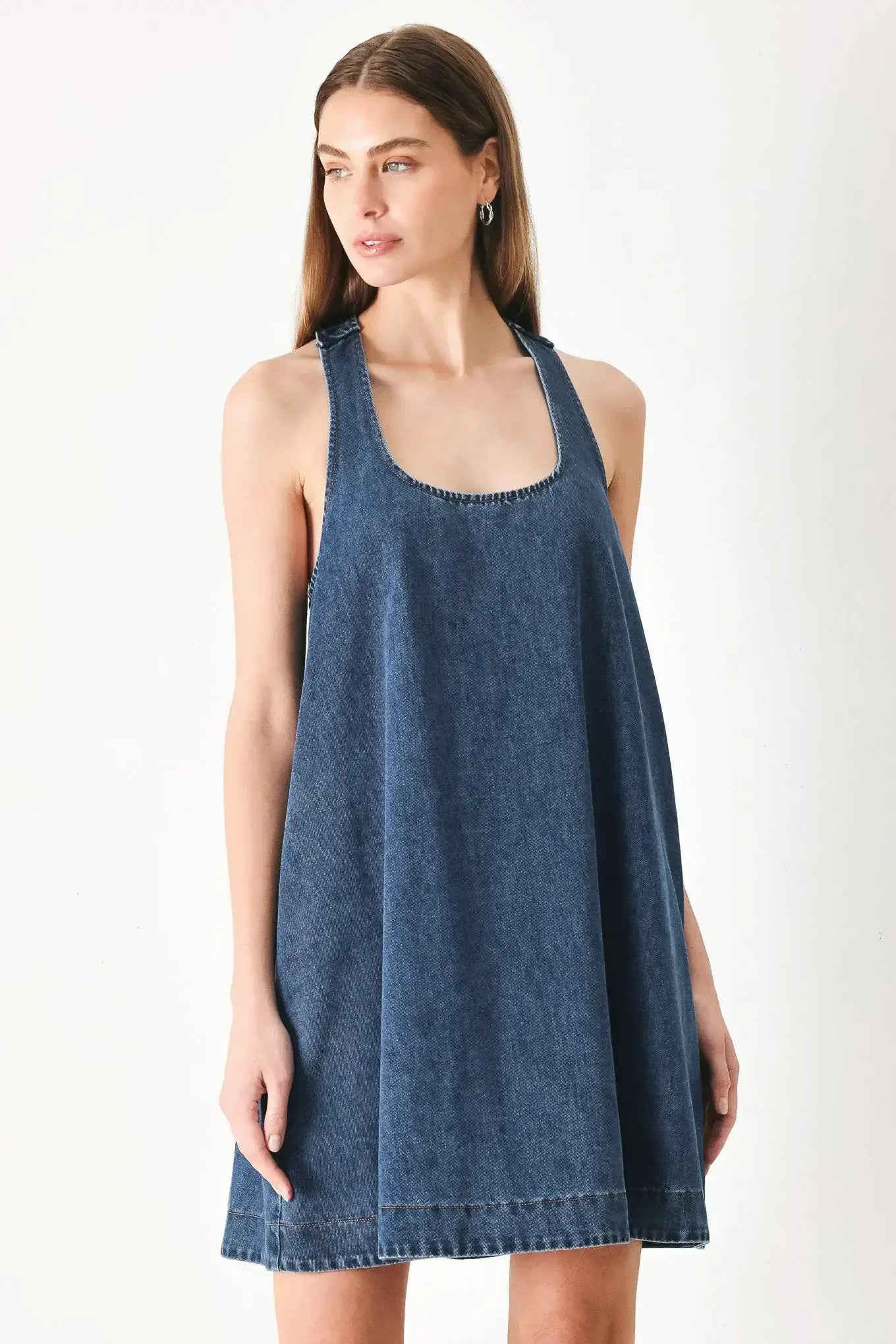 BLUE BREEZE DENIM MINI DRESS - Flying Tomato - Flyclothing LLC