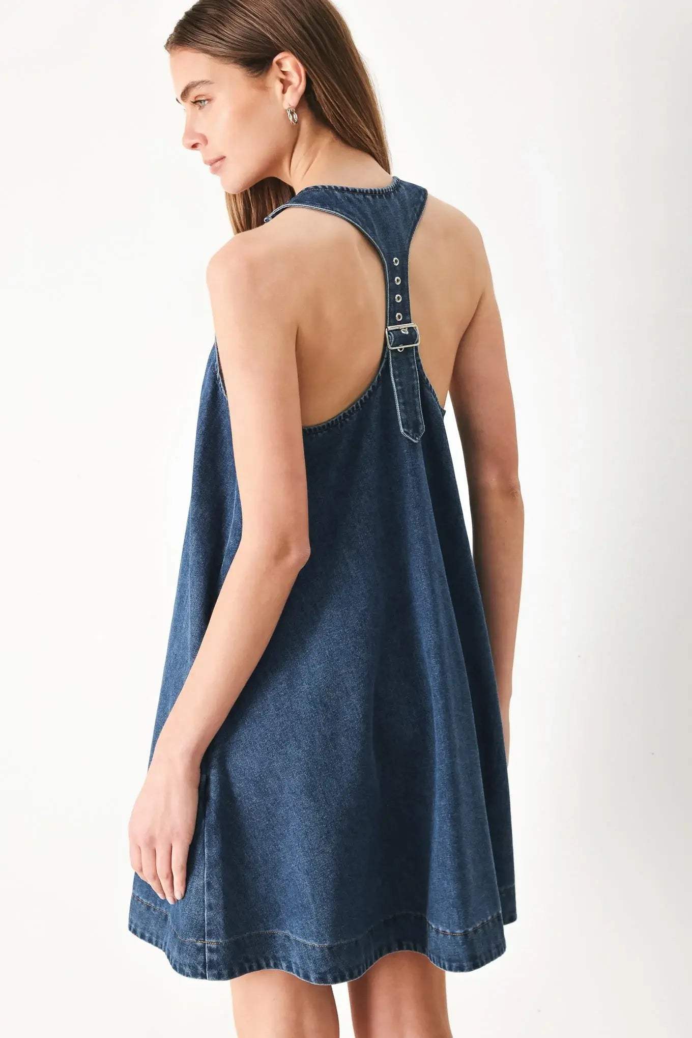 BLUE BREEZE DENIM MINI DRESS - Flying Tomato - Flyclothing LLC