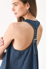 BLUE BREEZE DENIM MINI DRESS - Flying Tomato - Flyclothing LLC