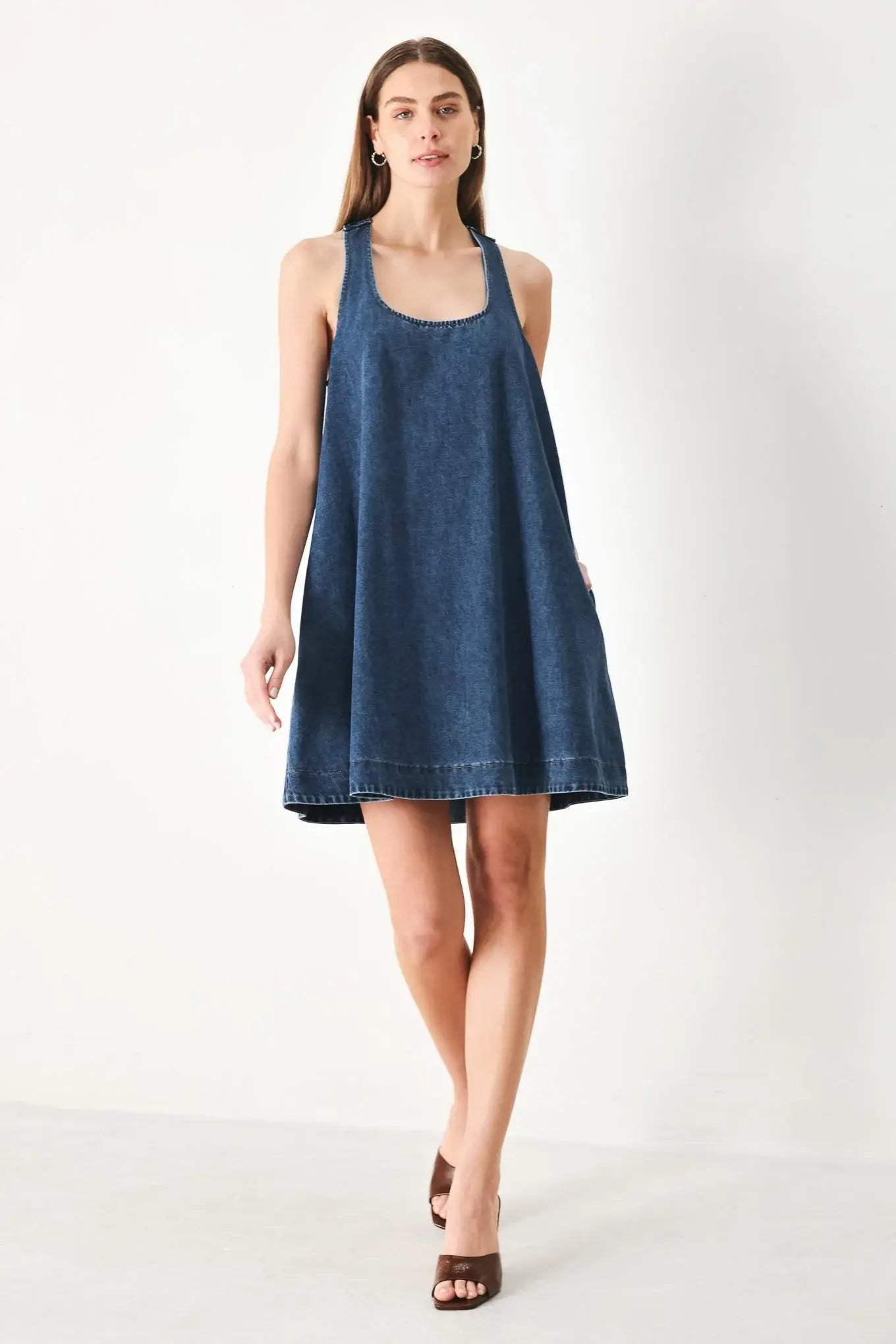 BLUE BREEZE DENIM MINI DRESS - Flying Tomato - Flyclothing LLC