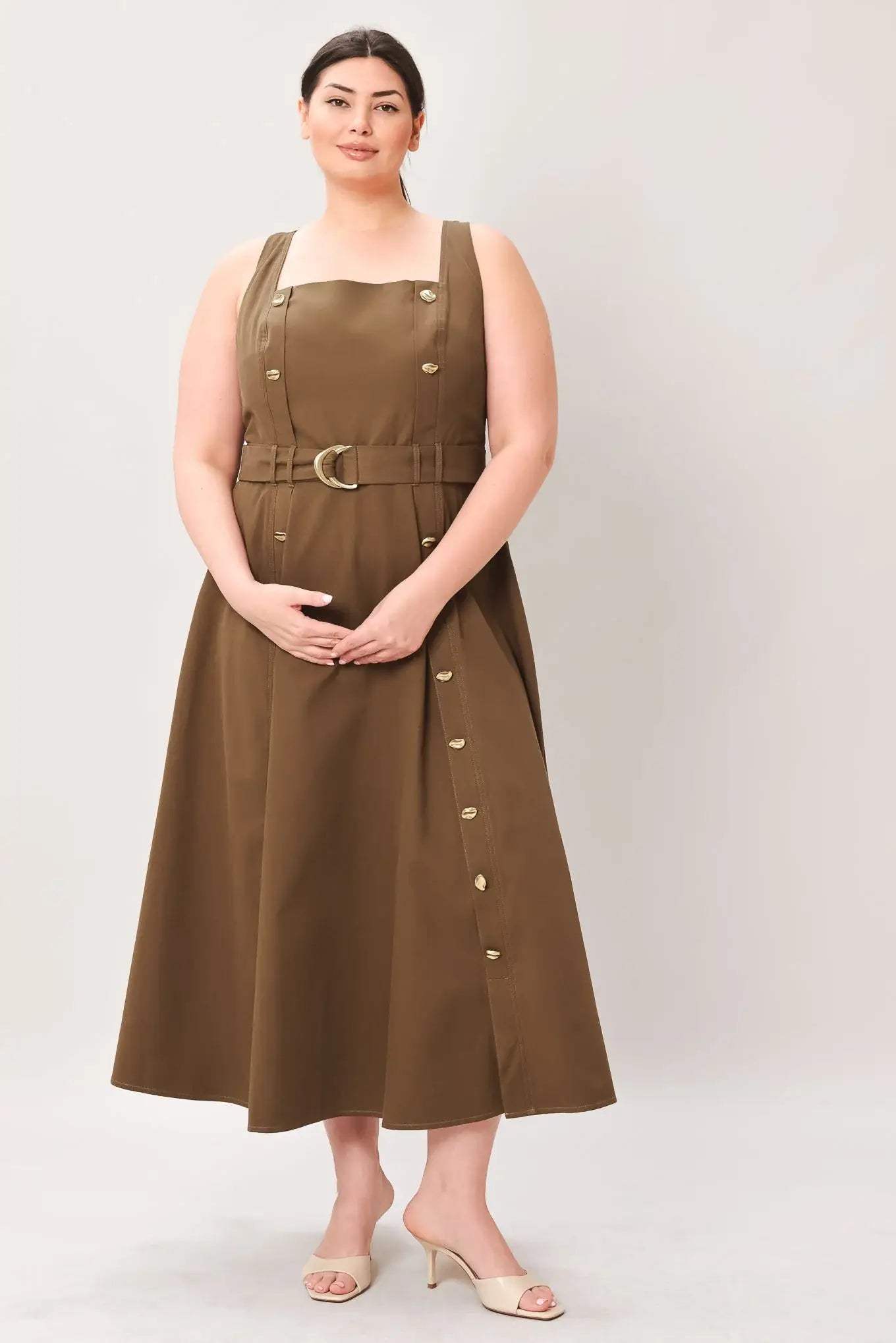 SWEET SIENNA WOVEN MIDI DRESS - Flying Tomato - Flyclothing LLC