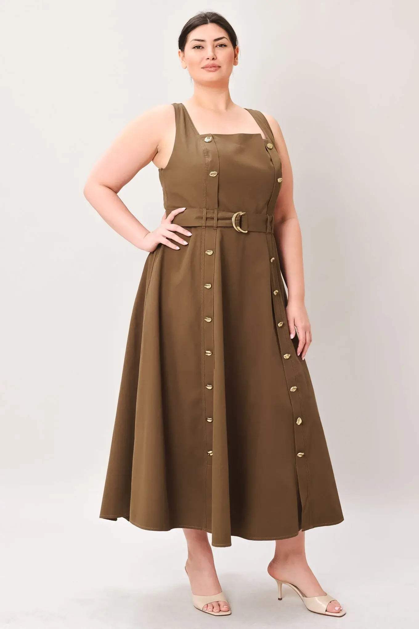 SWEET SIENNA WOVEN MIDI DRESS - Flying Tomato - Flyclothing LLC