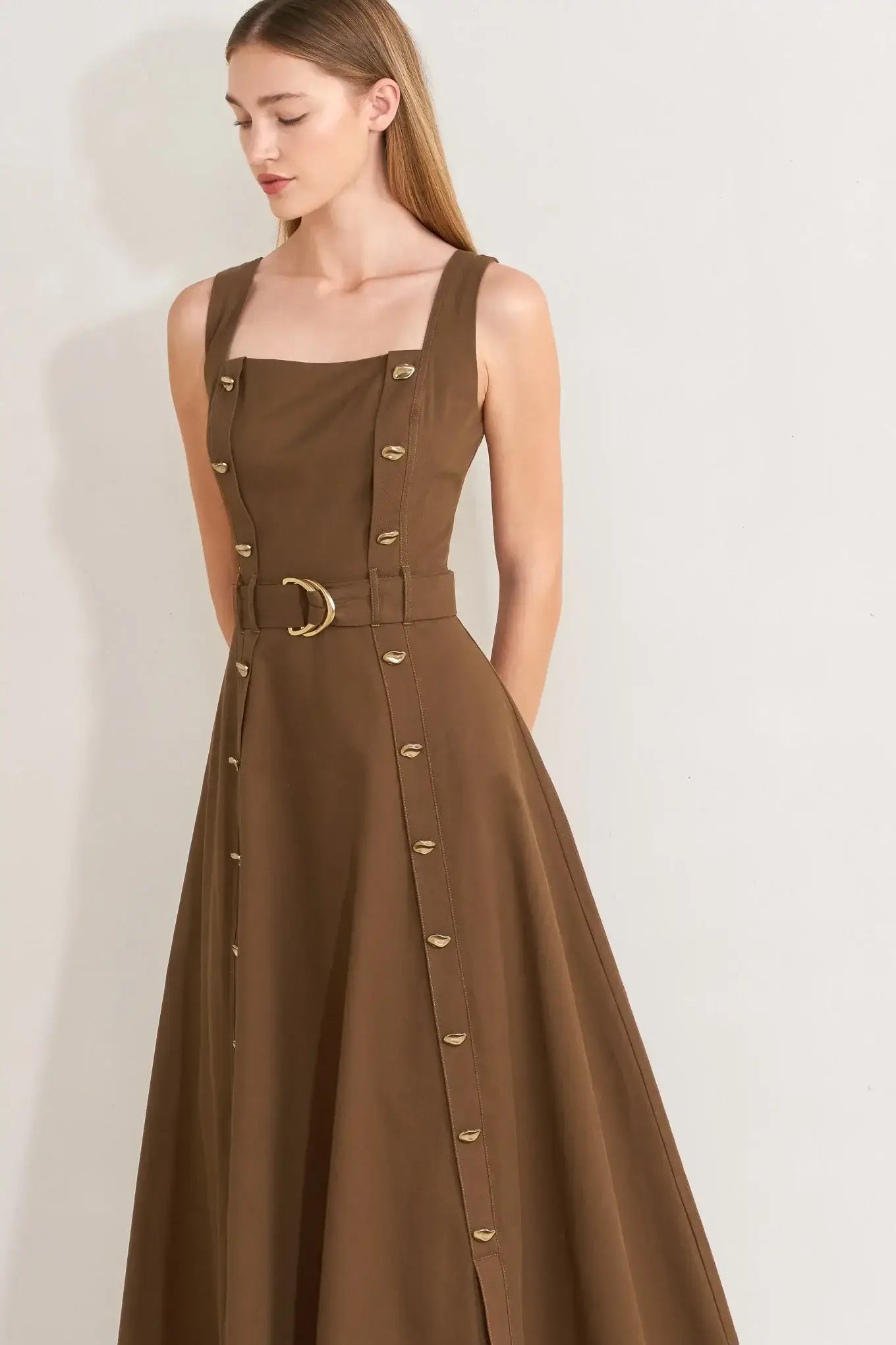 SWEET SIENNA WOVEN MIDI DRESS - Flying Tomato - Flyclothing LLC