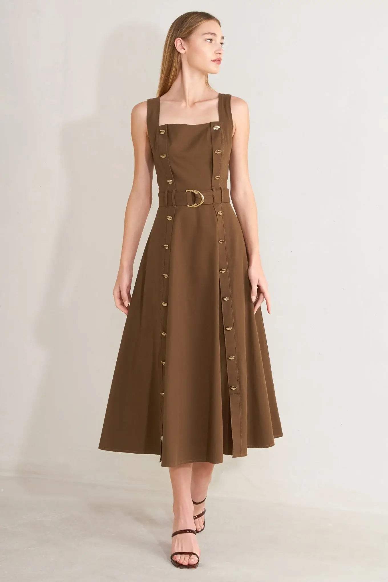 SWEET SIENNA WOVEN MIDI DRESS - Flying Tomato - Flyclothing LLC