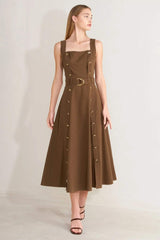 SWEET SIENNA WOVEN MIDI DRESS - Flying Tomato - Flyclothing LLC