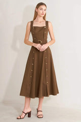 SWEET SIENNA WOVEN MIDI DRESS - Flying Tomato - Flyclothing LLC