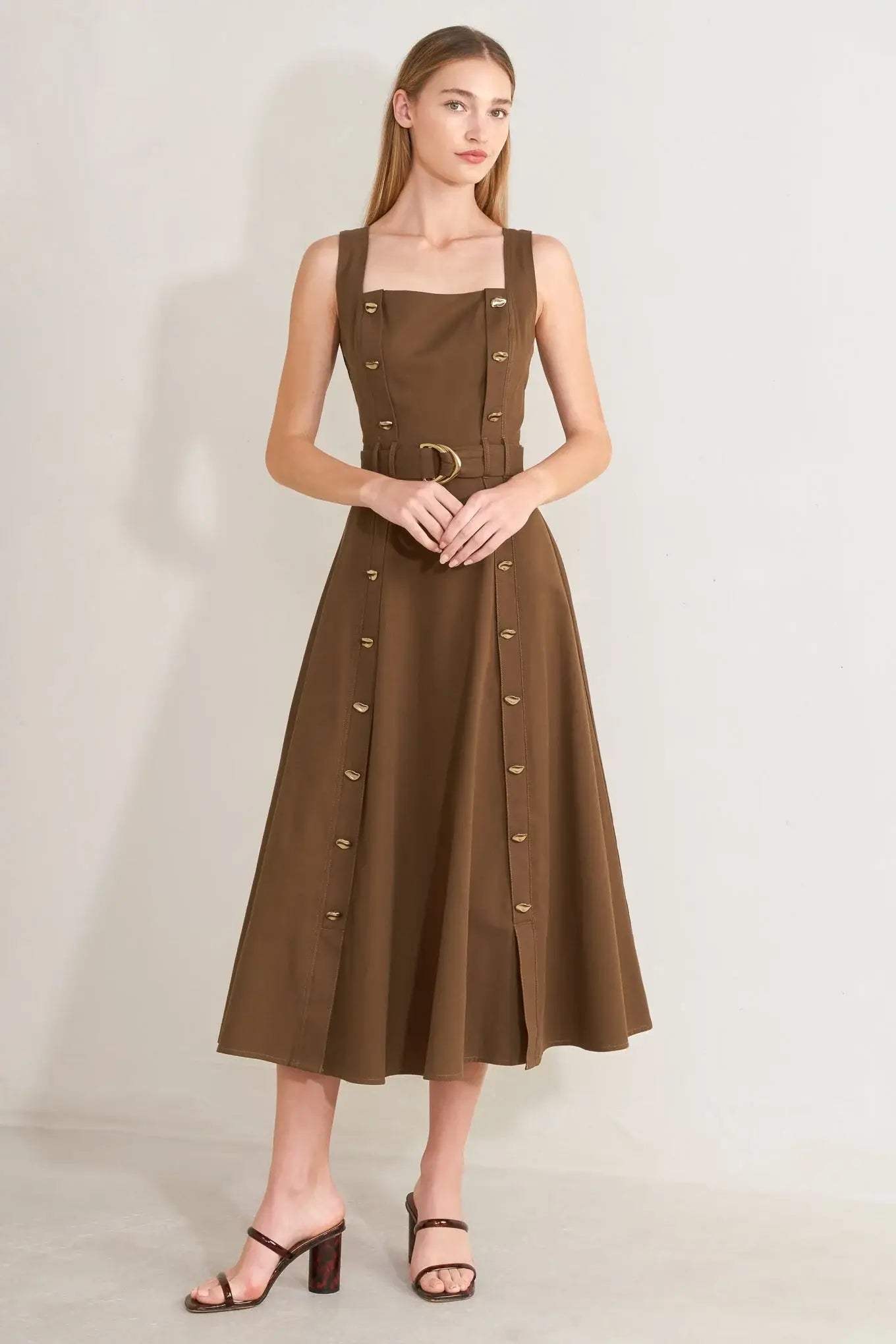 SWEET SIENNA WOVEN MIDI DRESS - Flying Tomato - Flyclothing LLC