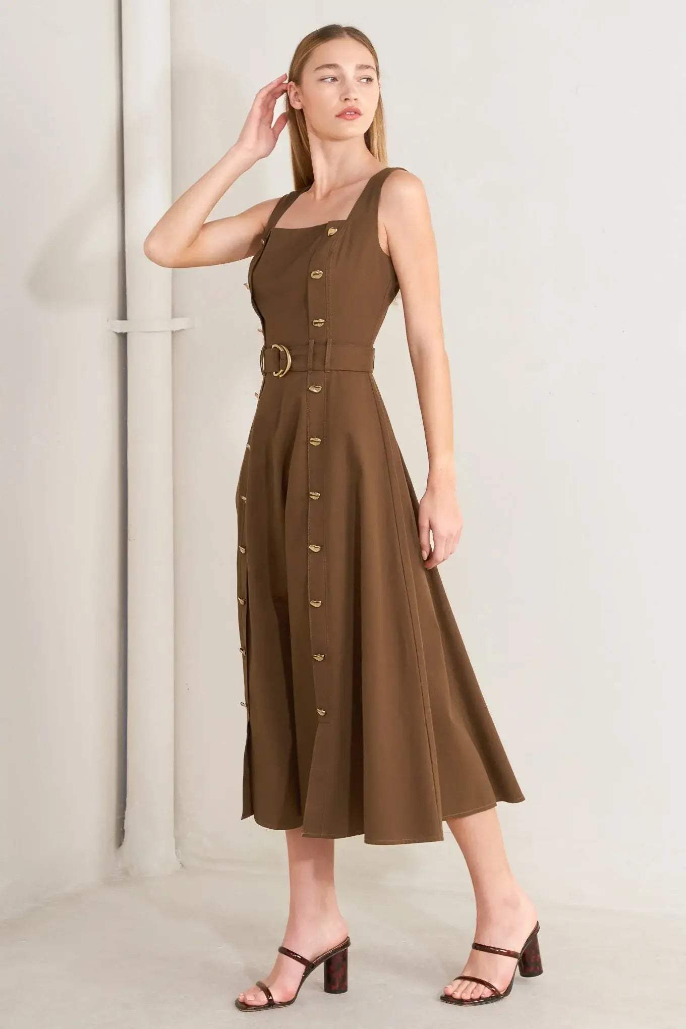 SWEET SIENNA WOVEN MIDI DRESS - Flying Tomato - Flyclothing LLC