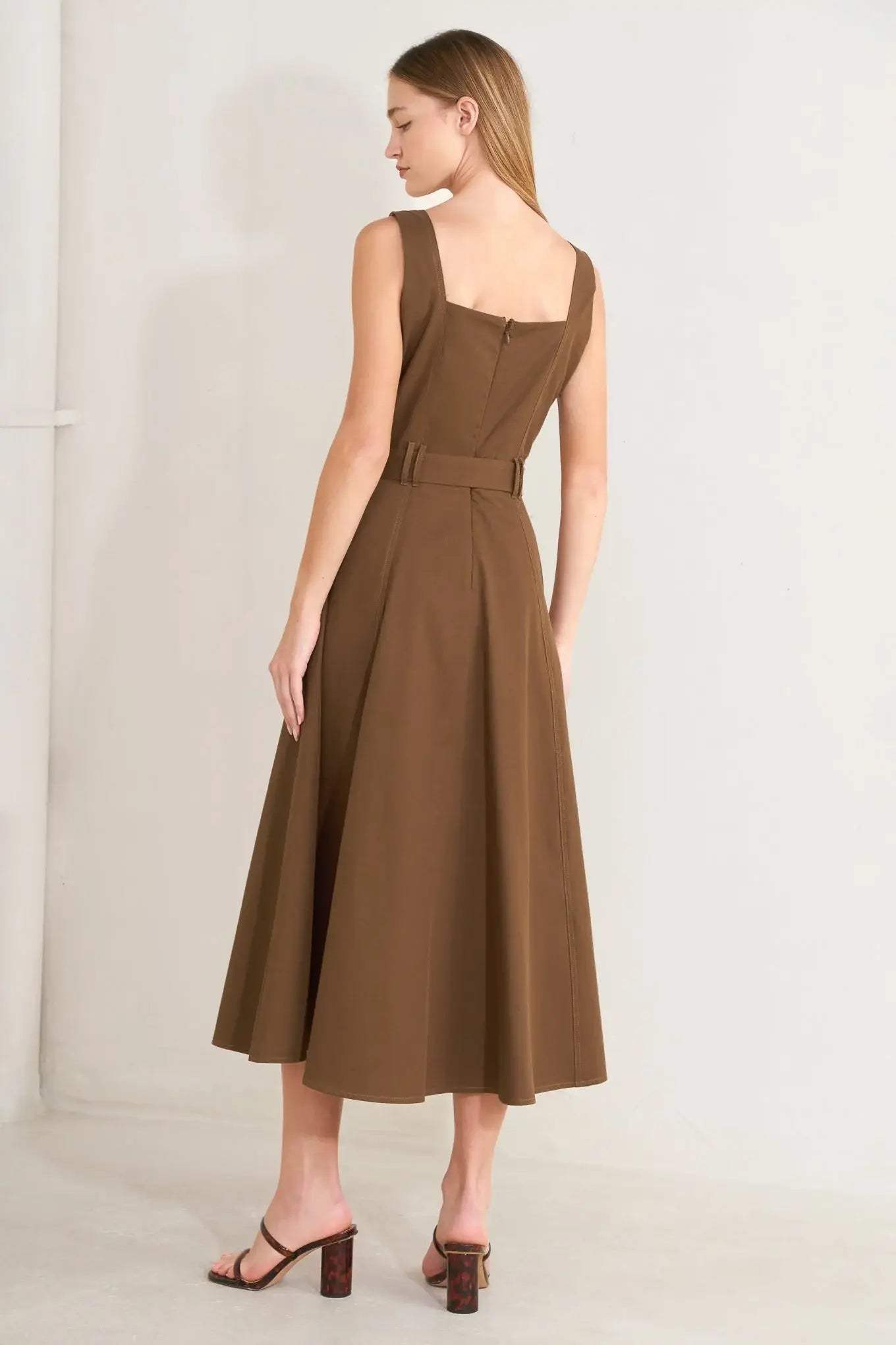 SWEET SIENNA WOVEN MIDI DRESS - Flying Tomato - Flyclothing LLC