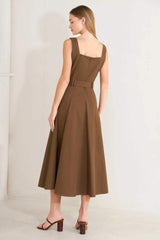 SWEET SIENNA WOVEN MIDI DRESS - Flying Tomato - Flyclothing LLC