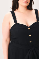 LOVELY NOIR WOVEN MIDI DRESS