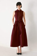TIMELESS MOOD WOVEN MIDI DRESS - Flying Tomato - Flyclothing LLC