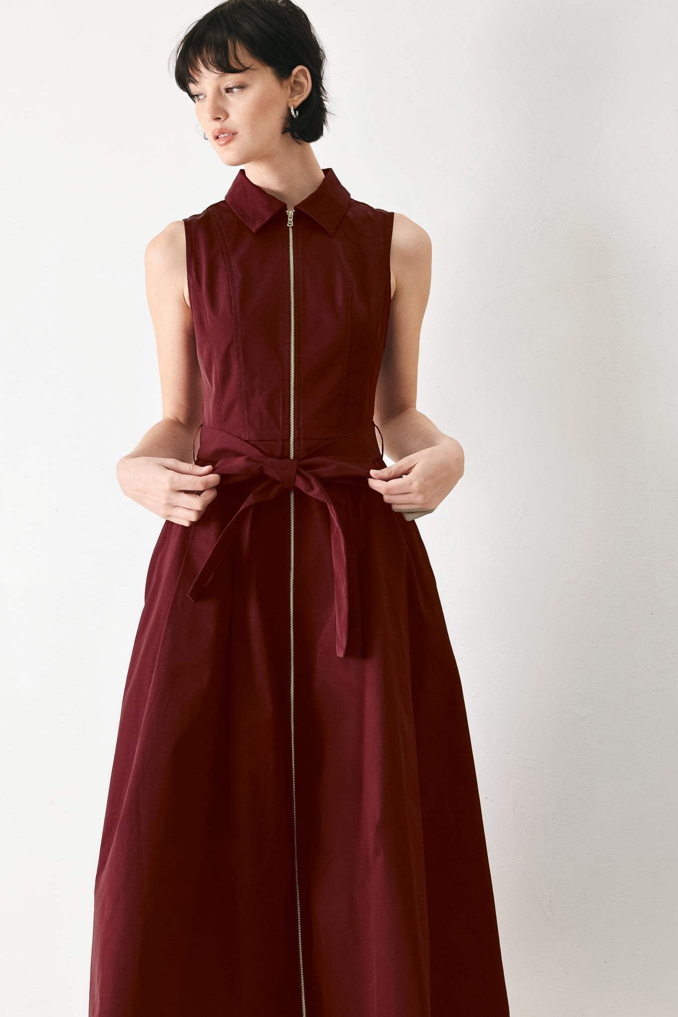 TIMELESS MOOD WOVEN MIDI DRESS - Flying Tomato - Flyclothing LLC