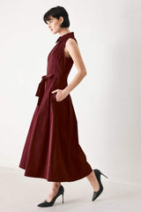 TIMELESS MOOD WOVEN MIDI DRESS - Flying Tomato - Flyclothing LLC