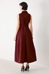 TIMELESS MOOD WOVEN MIDI DRESS - Flying Tomato - Flyclothing LLC