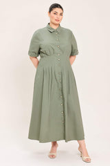 COUNTRYSIDE CHARM WOVEN MIDI DRESS - Flying Tomato - Flyclothing LLC