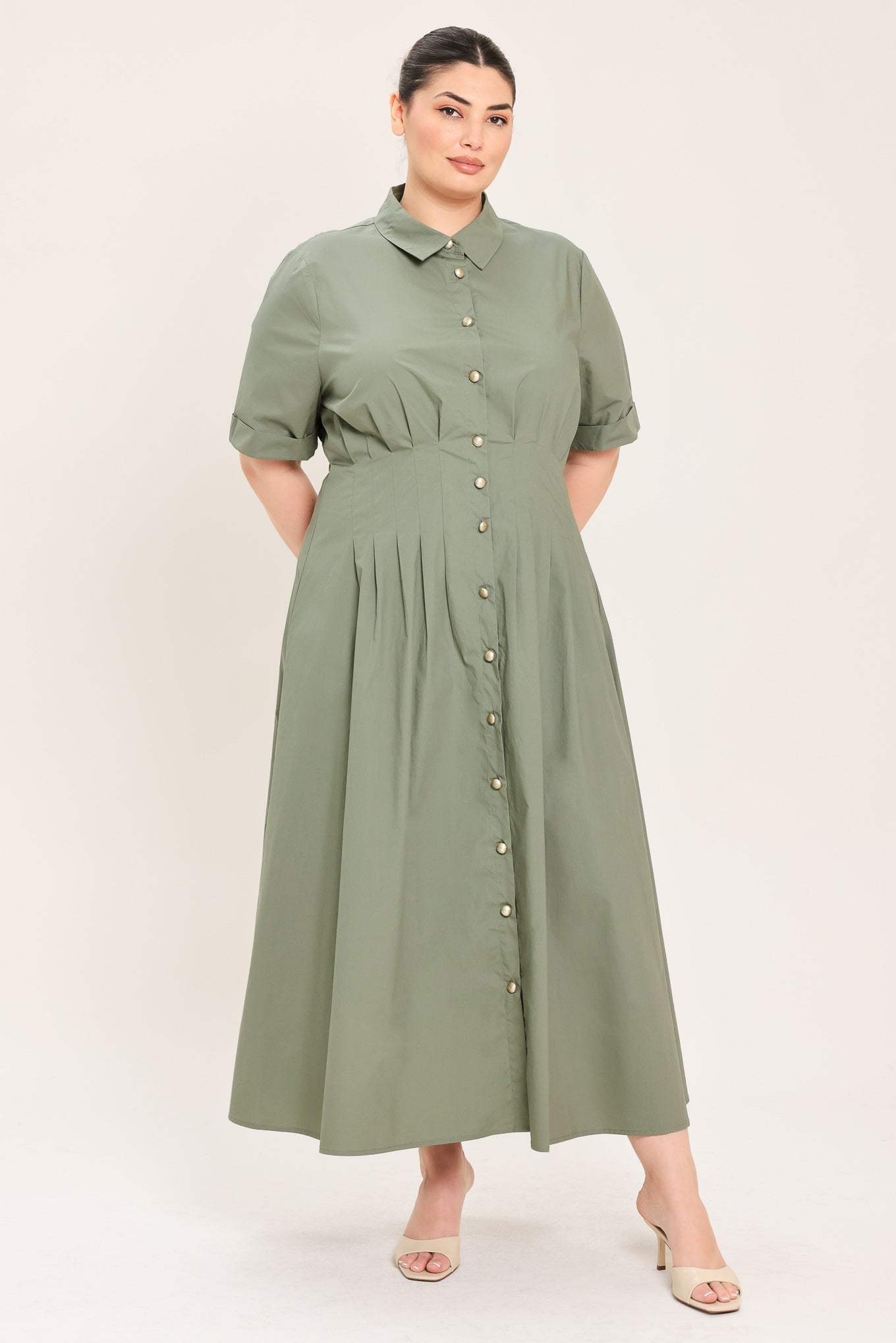 COUNTRYSIDE CHARM WOVEN MIDI DRESS - Flying Tomato - Flyclothing LLC